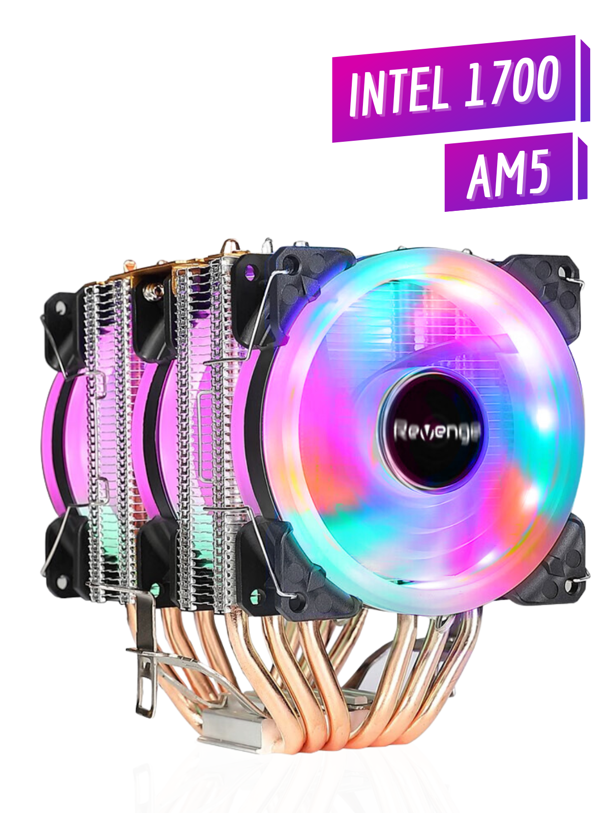 Cold Frost 603 Kule Tipi 3 Fanlı Rainbow Gaming Işlemci Fanı 6 Bakır Kanallı Cpu Fan Soğutma Sistemi