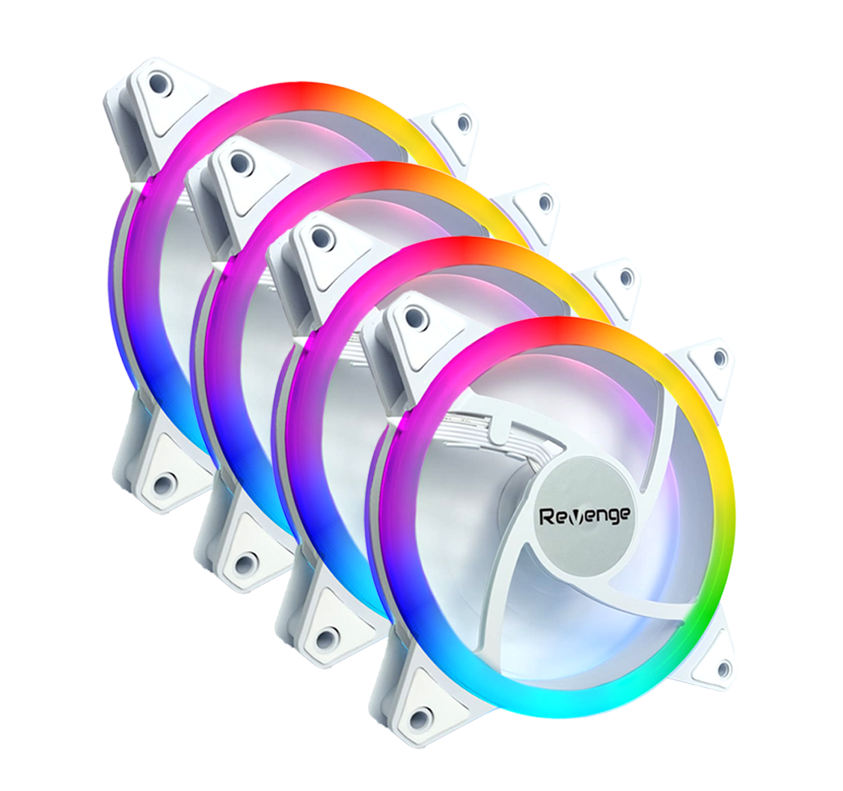 4LÜ SET 12cm RGB Renk Değiştiren 120mm Fan Molex LED Bilgisayar Kasa Fanı Revenge Kasa Uyumlu