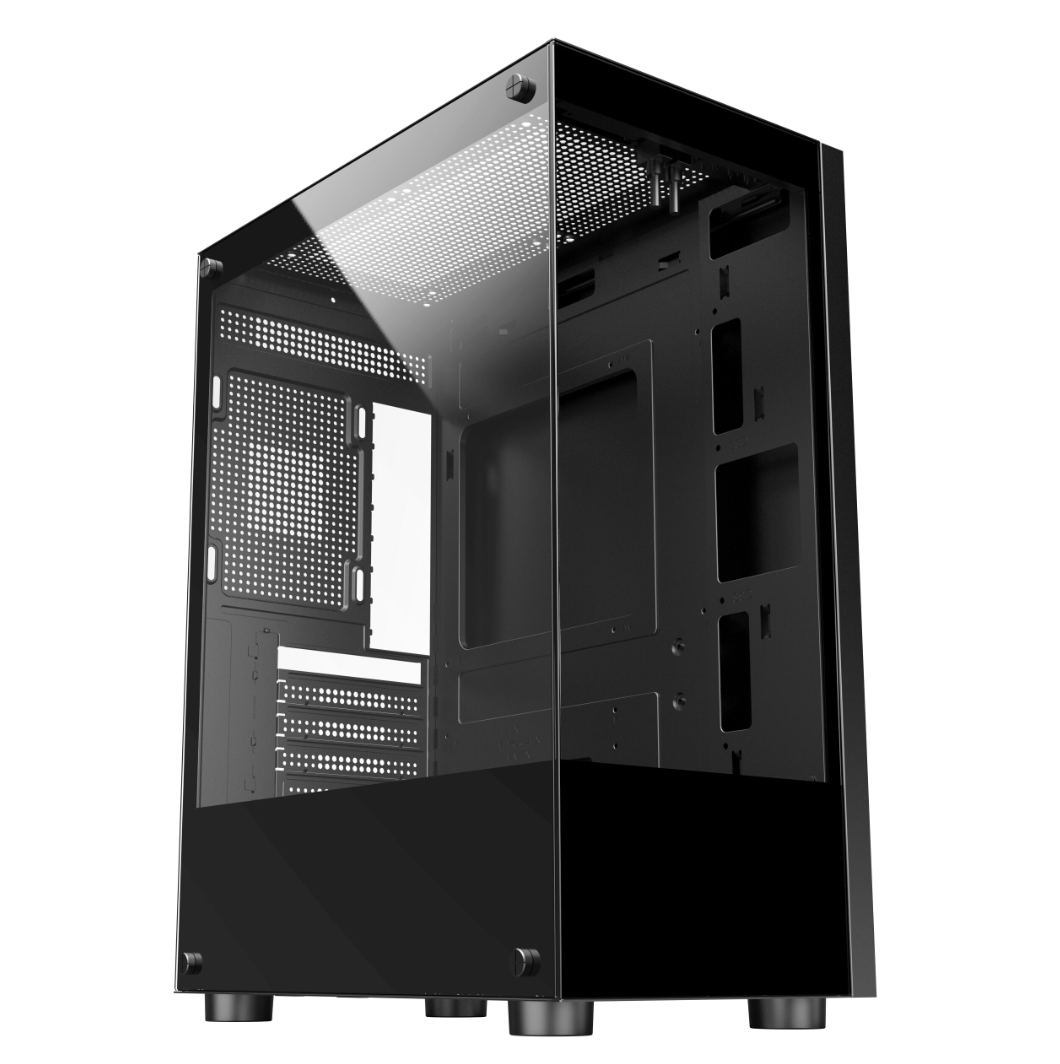 Crystal Midi Tower 3 RGB Fanlı Temperli Cam Panel Gaming Oyuncu Bilgisayar Kasası