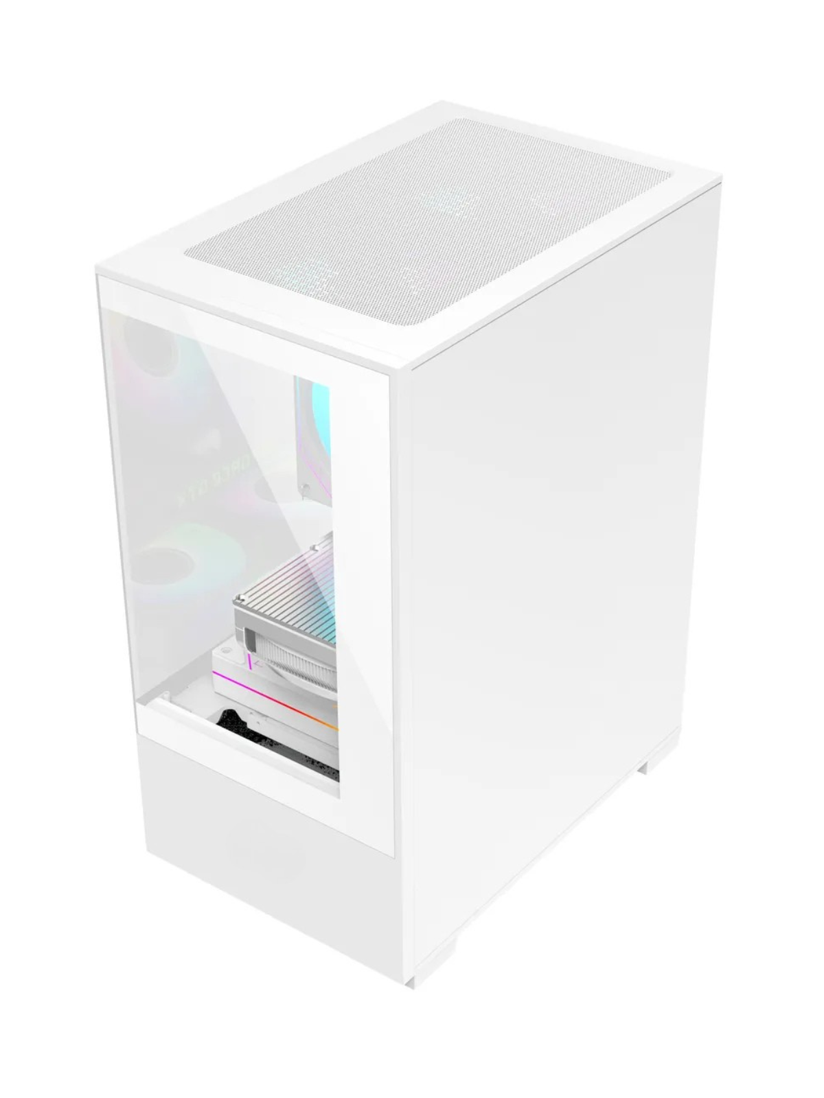 Beyaz Crystal Kumandalı Midi Tower 3 RGB Fanlı Temperli Cam Panel Gaming Oyuncu Bilgisayar Kasası