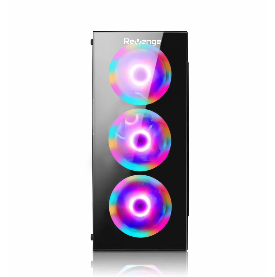 Glass 4 Fanlı ATX Temperli Mid Tower Cam Panel RGB Fanlı Gaming Boş Bilgisayar Kasası