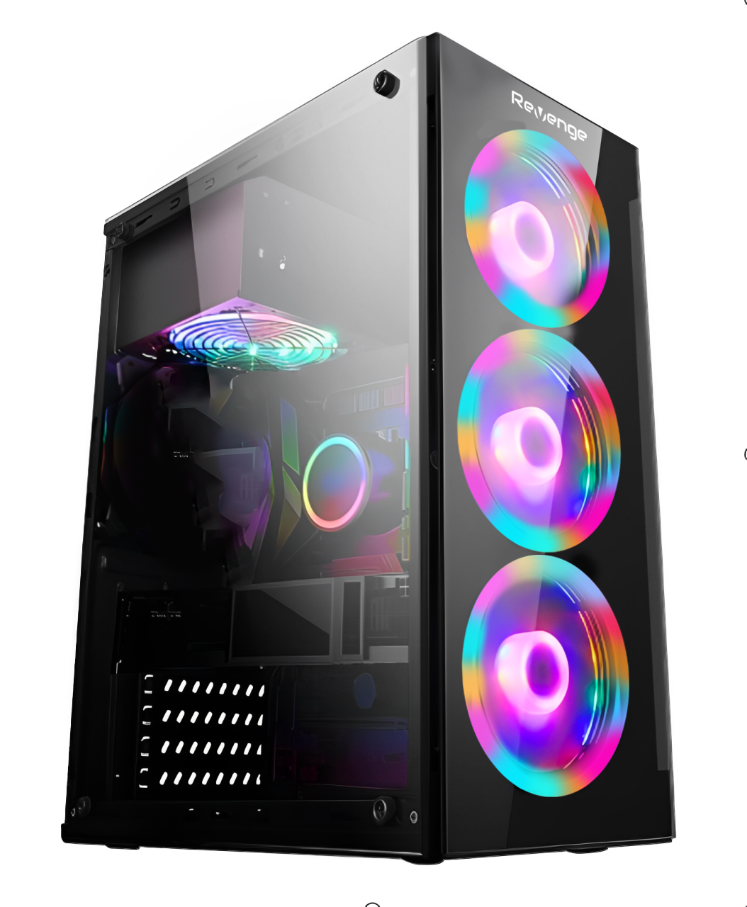 Glass 3 Fanlı ATX Temperli Mid Tower Cam Panel RGB Fanlı Gaming Boş Bilgisayar Kasası