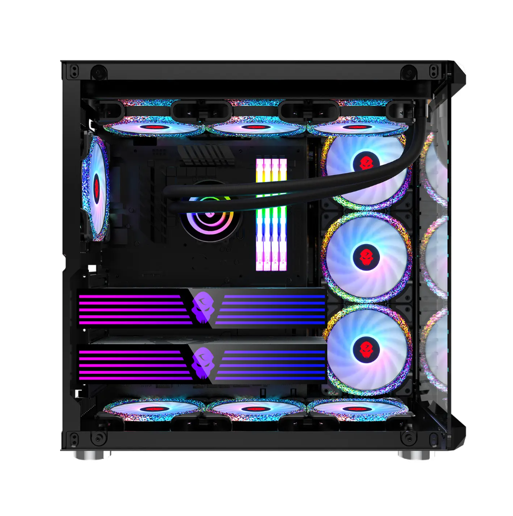 Nebula Mid Tower Kumandalı 7 RGB Fanlı Temperli Cam Akvaryum Gaming Oyuncu Bilgisayar Kasası