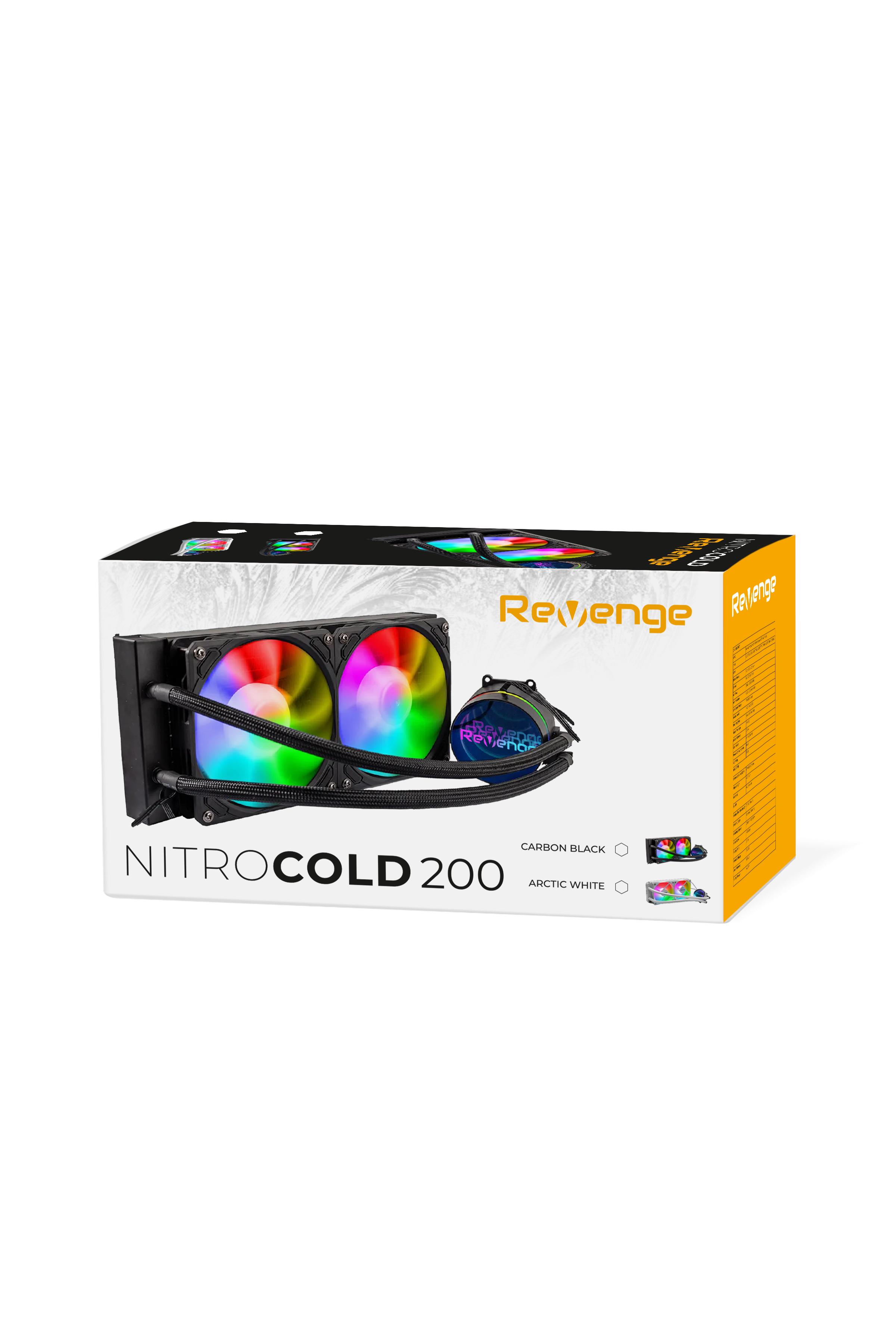 Nitro Cold 200 Infinite Core Arctic White Beyaz Intel ve AMD Destekli RGB Fanlı Infinite Panel CPU İşlemci 240mm Sıvı Soğutma Sistemi