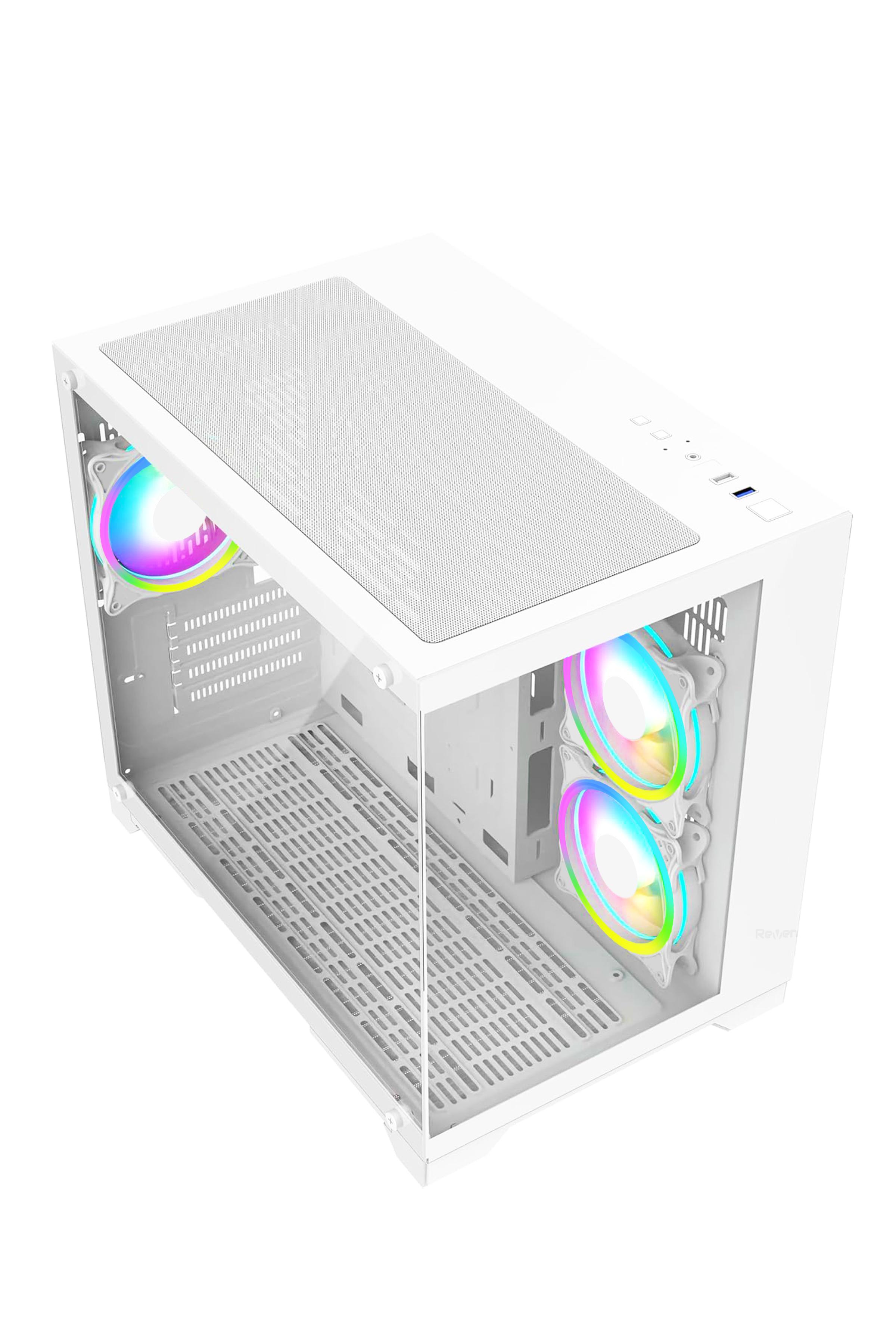 Nova Beyaz 3 Rgb Fanlı Temperli Cam Panel Boş m-ATX Gaming Oyuncu Bilgisayar Kasası