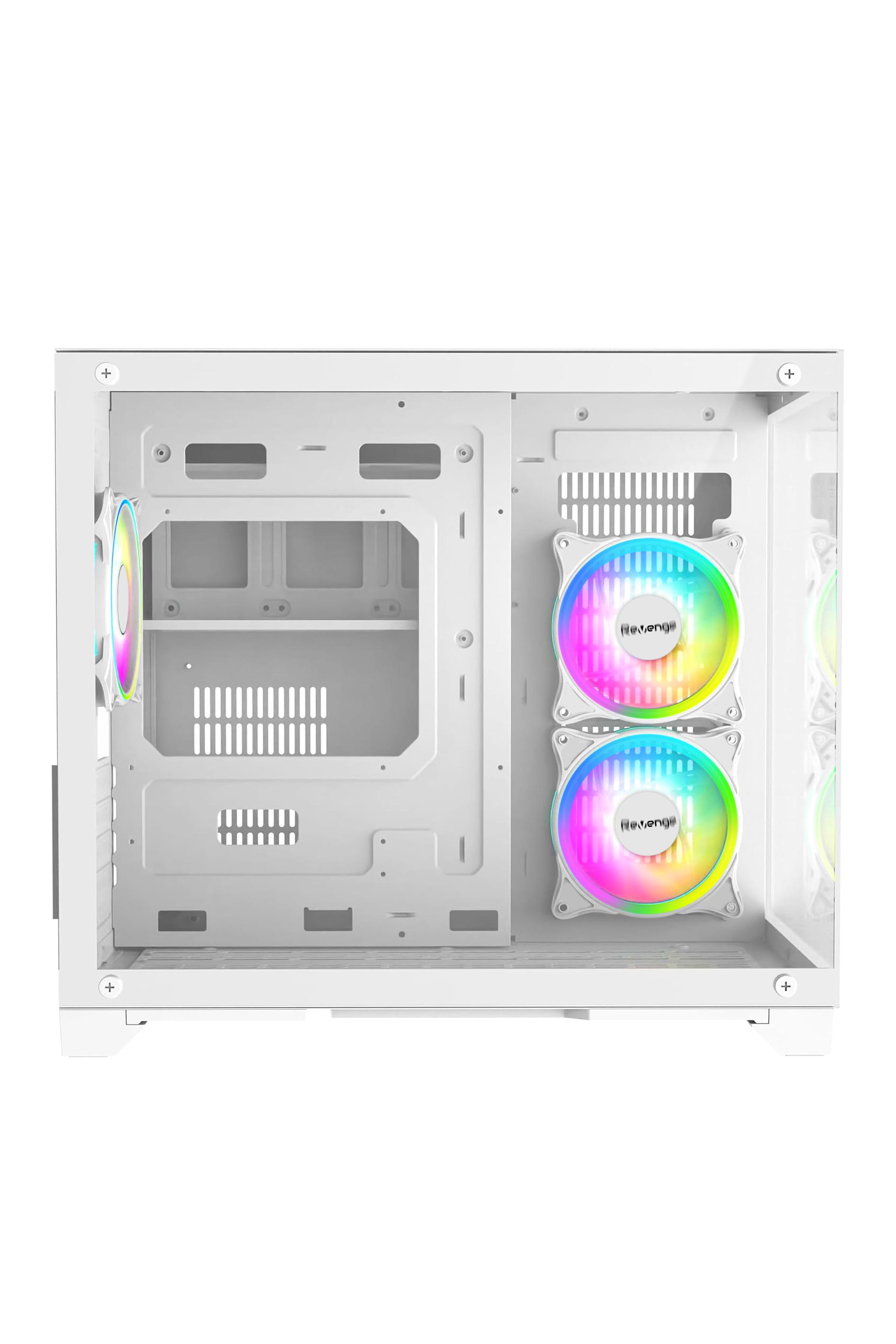 Nova Beyaz 3 Rgb Fanlı Temperli Cam Panel Boş m-ATX Gaming Oyuncu Bilgisayar Kasası