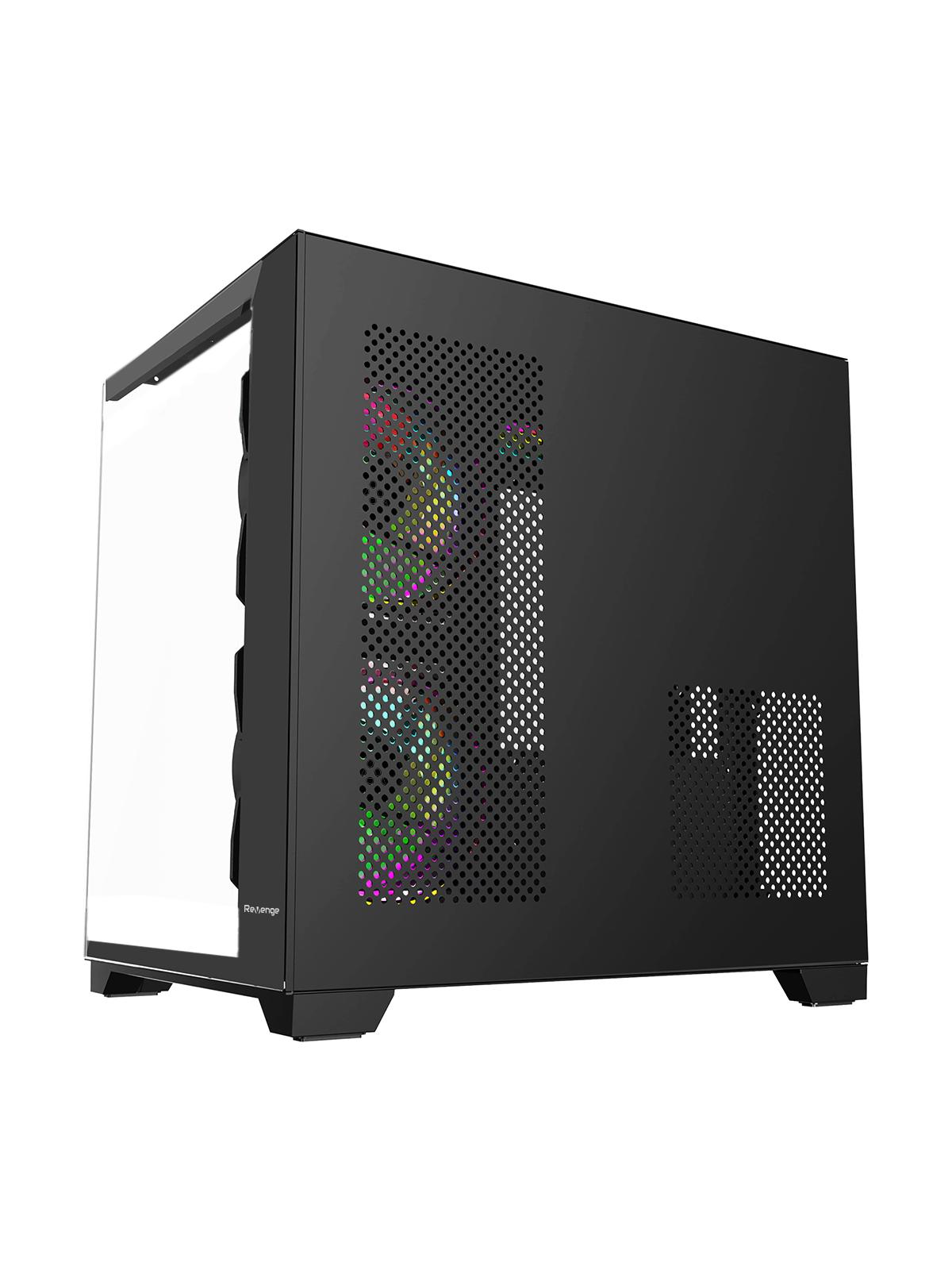 Nova Siyah 3 Rgb Fanlı Temperli Cam Panel Boş m-ATX Gaming Oyuncu Bilgisayar Kasası