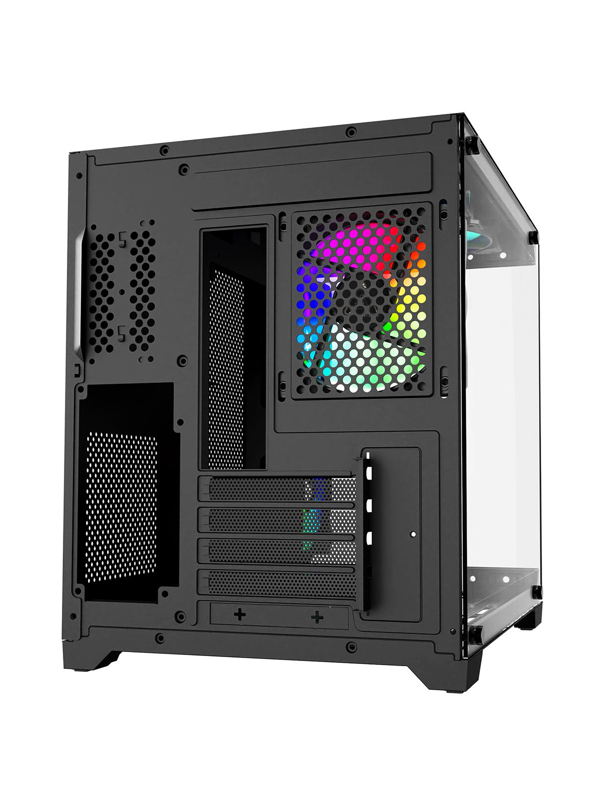 Nova Siyah 3 Rgb Fanlı Temperli Cam Panel Boş m-ATX Gaming Oyuncu Bilgisayar Kasası