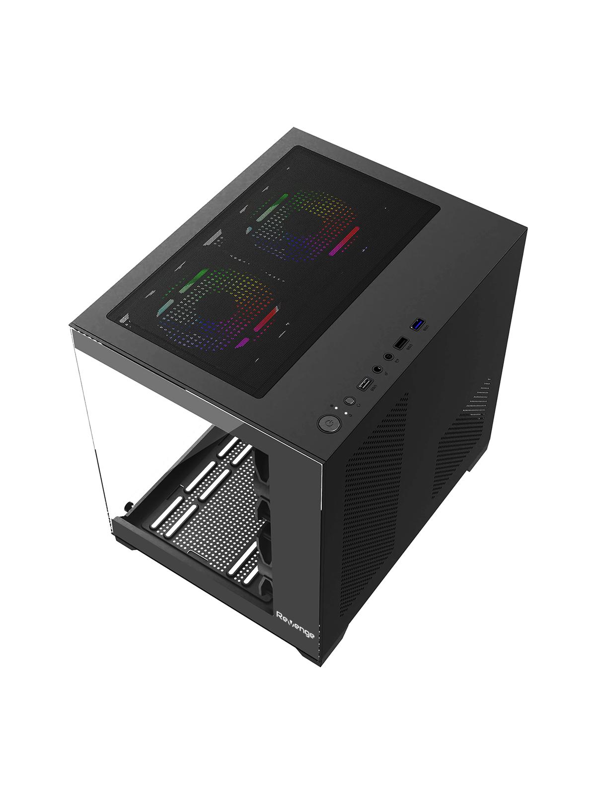 Nova Siyah 3 Rgb Fanlı Temperli Cam Panel Boş m-ATX Gaming Oyuncu Bilgisayar Kasası