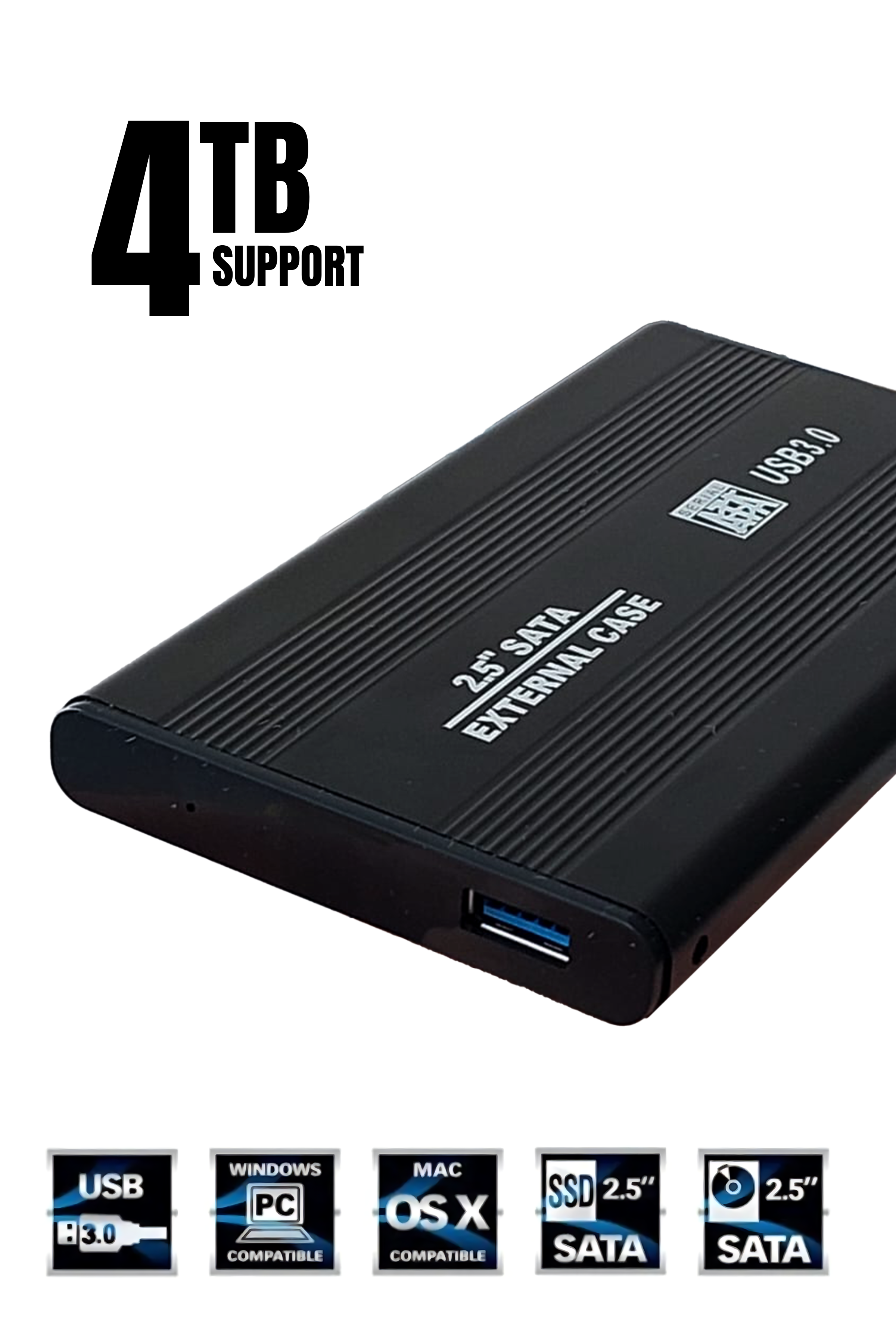 DataVault Harddisk Hdd Kutusu 2126s 2.5 İnç Usb 3.0 Sata 5 Gbps Siyah Aluminyum