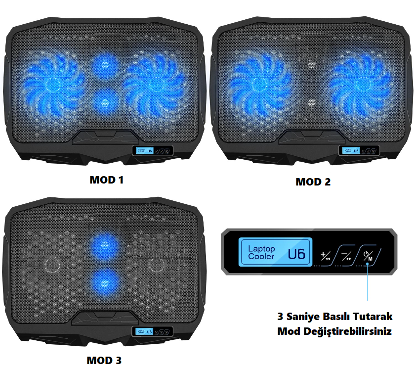 S18 Yükseklik Ayarlı 4 LED Fanlı Ayarlanabilir Laptop Soğutucu Notebook Bilgisayar Standı