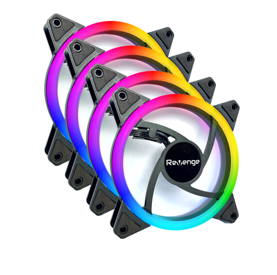 4LÜ SET 12cm RGB Renk Değiştiren 120mm Fan Molex LED Bilgisayar Kasa Fanı Revenge Kasa Uyumlu