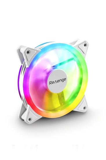 Revenge RV-400 Beyaz 12cm Kasa İçi 4 Renkli Rainbow Fan 120mm Gökkuşağı Işıklı Led Kasa Fanı