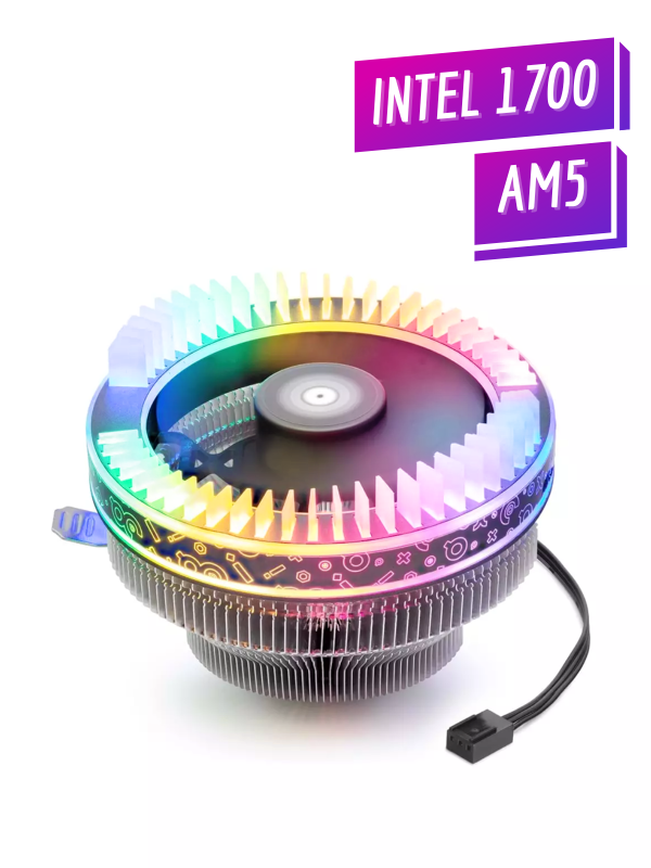 Spectrum Cool Storm Rainbow Universal AMD Intel CPU Fan Soğutma Sistemi 3 Pinli Geçmeli 775 1155 1156 1150 1151 